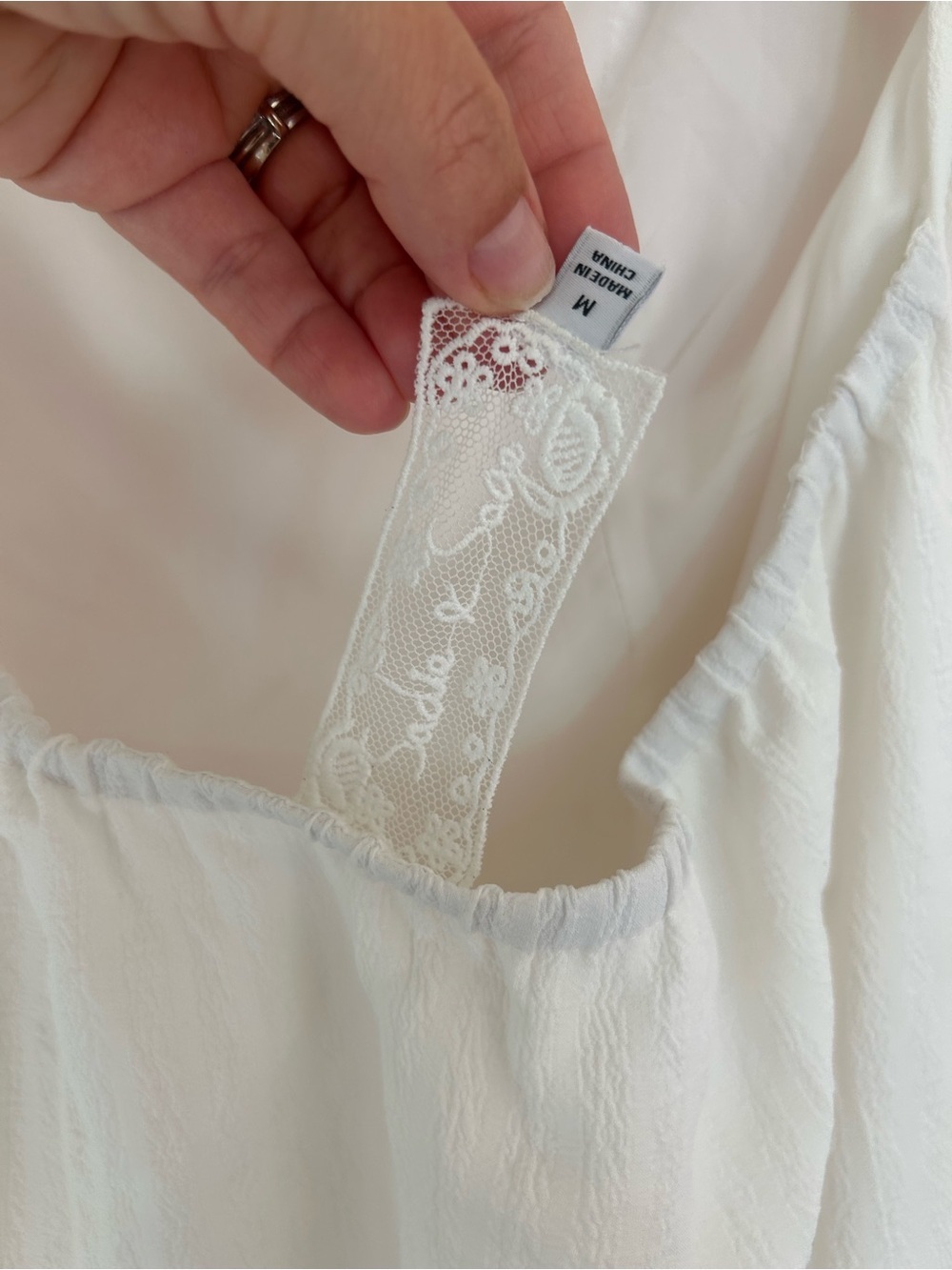 Sadie & Sage White Textured Sundress with Ruched Straps - Picture 3 of 6